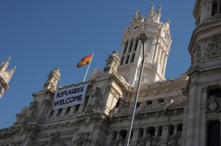 City Hall - Refugees Welcome sign